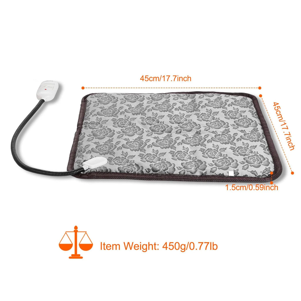 Heated Dog Pad – Adjustable Warming Mat with Chew-Resistant Cord, 17.7 x 17.7 in