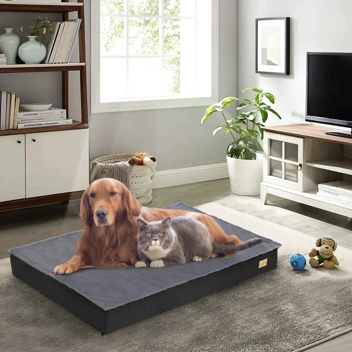 Orthopedic Dog Bed with Washable Cover – Supportive Foam for Large Senior Dogs