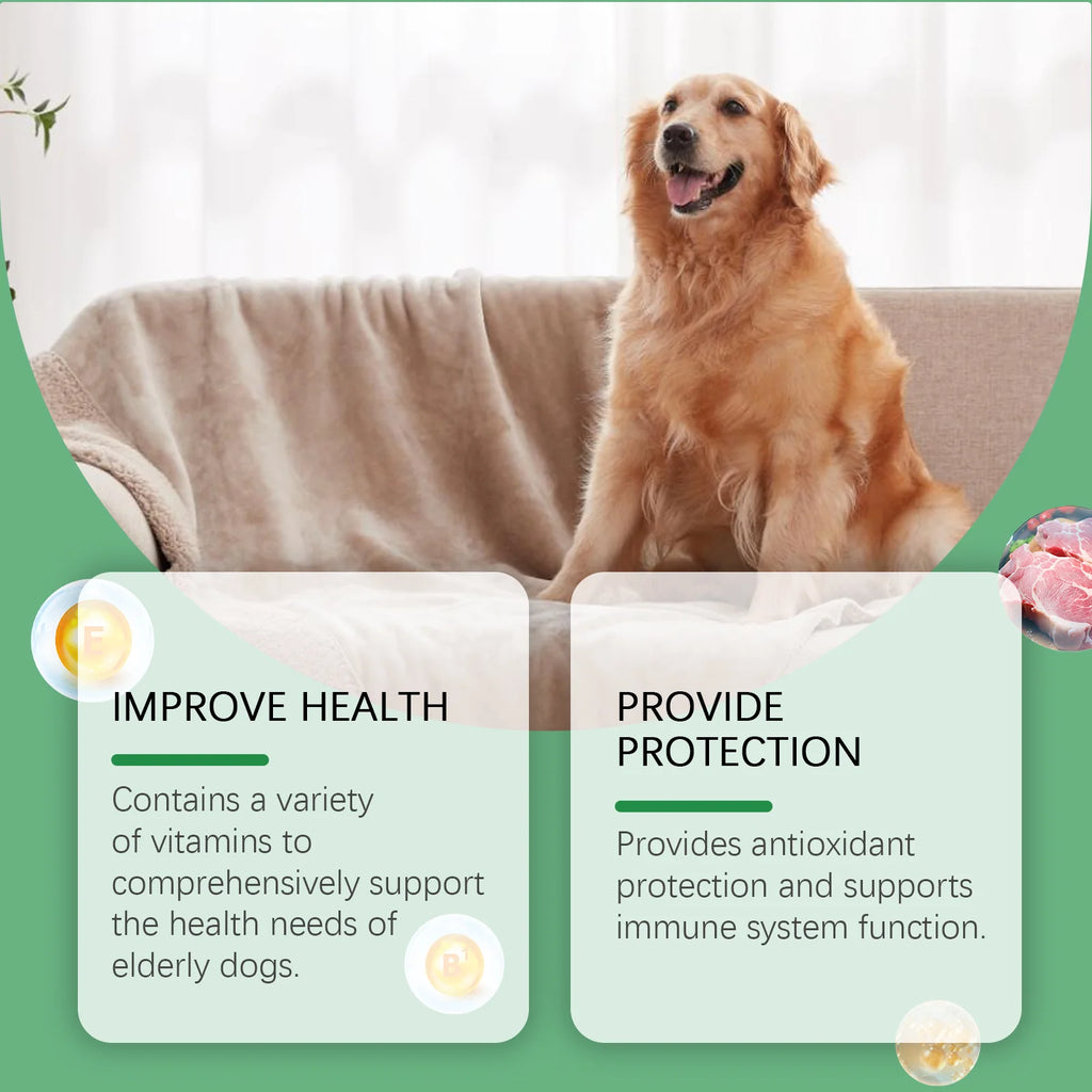 Senior Dog Multivitamin – 80 Chewable Tablets for Older Dogs