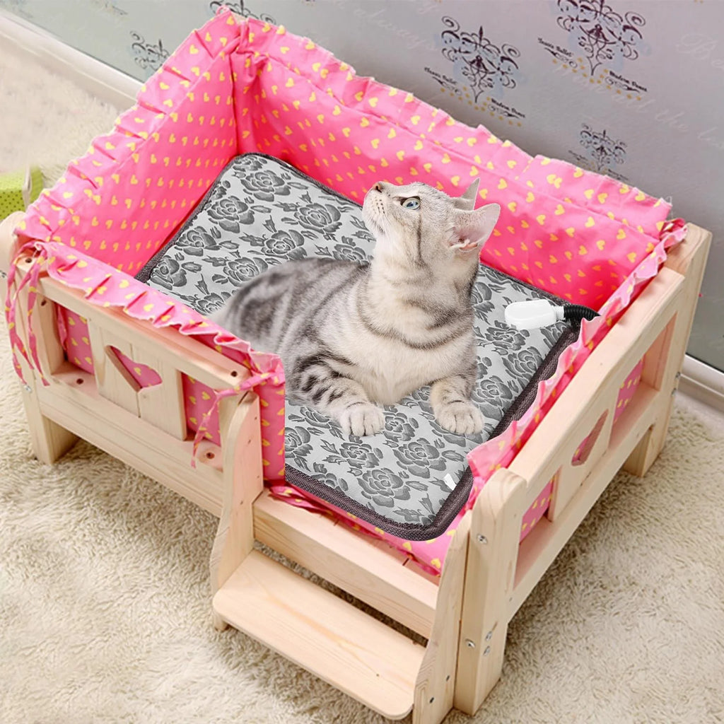 Heated Dog Pad – Adjustable Warming Mat with Chew-Resistant Cord, 17.7 x 17.7 in