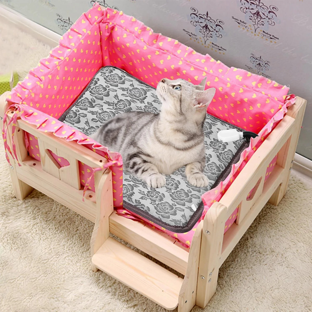 Heated Dog Pad – Adjustable Warming Mat with Chew-Resistant Cord, 17.7 x 17.7 in