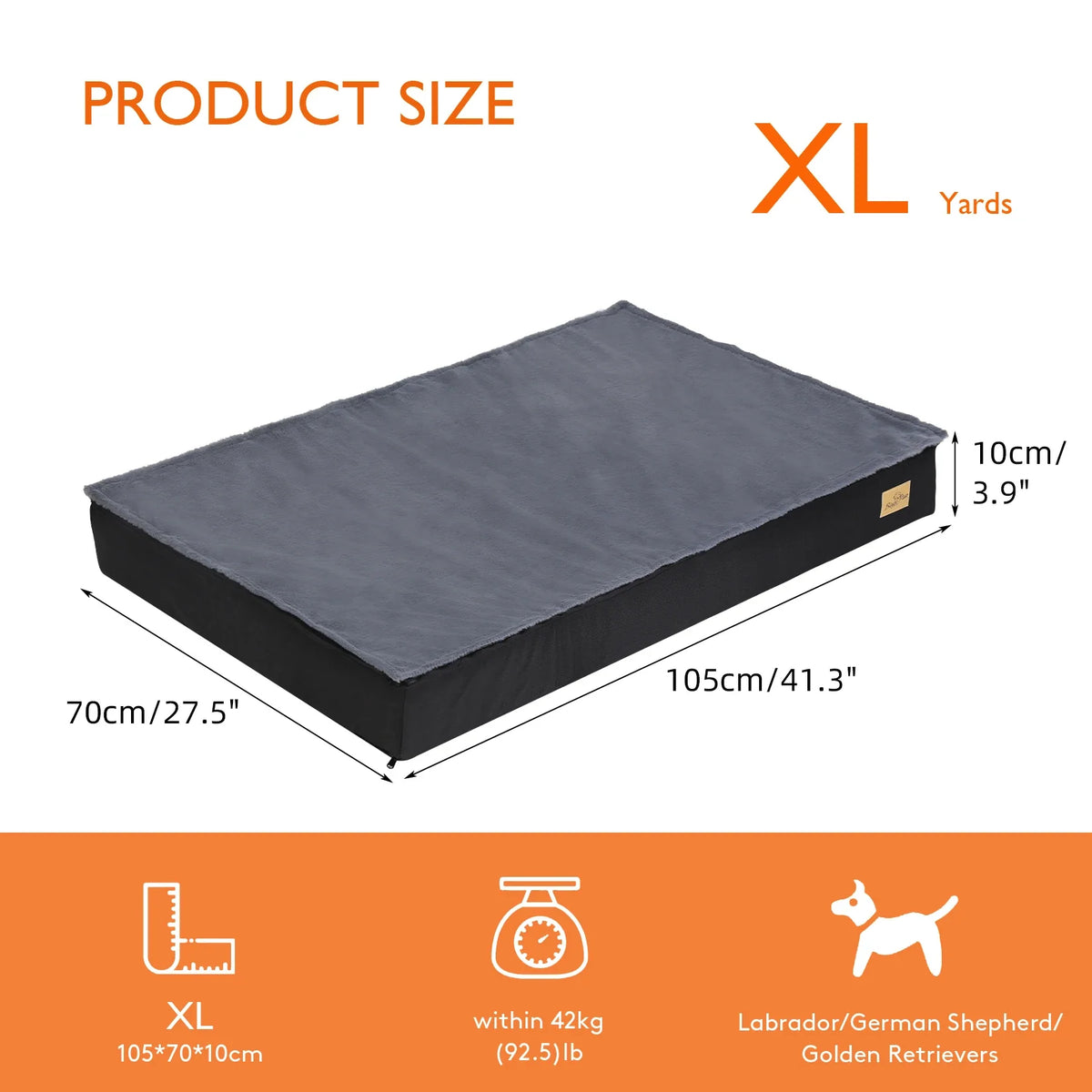 Orthopedic Dog Bed with Washable Cover – Supportive Foam for Large Senior Dogs